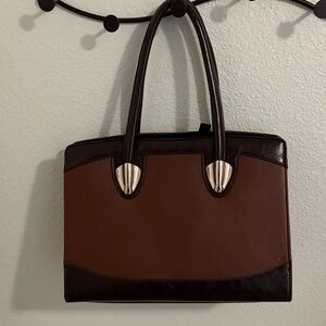 Chic Brown and Black Women's Laptop Bag